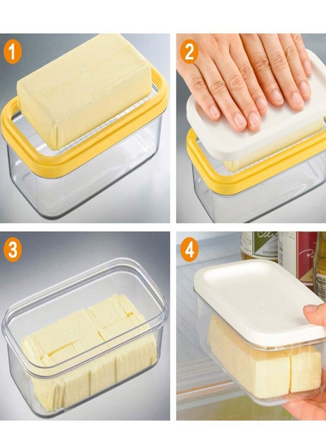 QKDS Butter Dish Butter Keeper with Cutter Slicer, Clear Airtight Butter Cutter Slicer For Easy Cutting And Storage, Covered Butter Dish Serving Tray with Butter insert for Home Kitchen - Image 4
